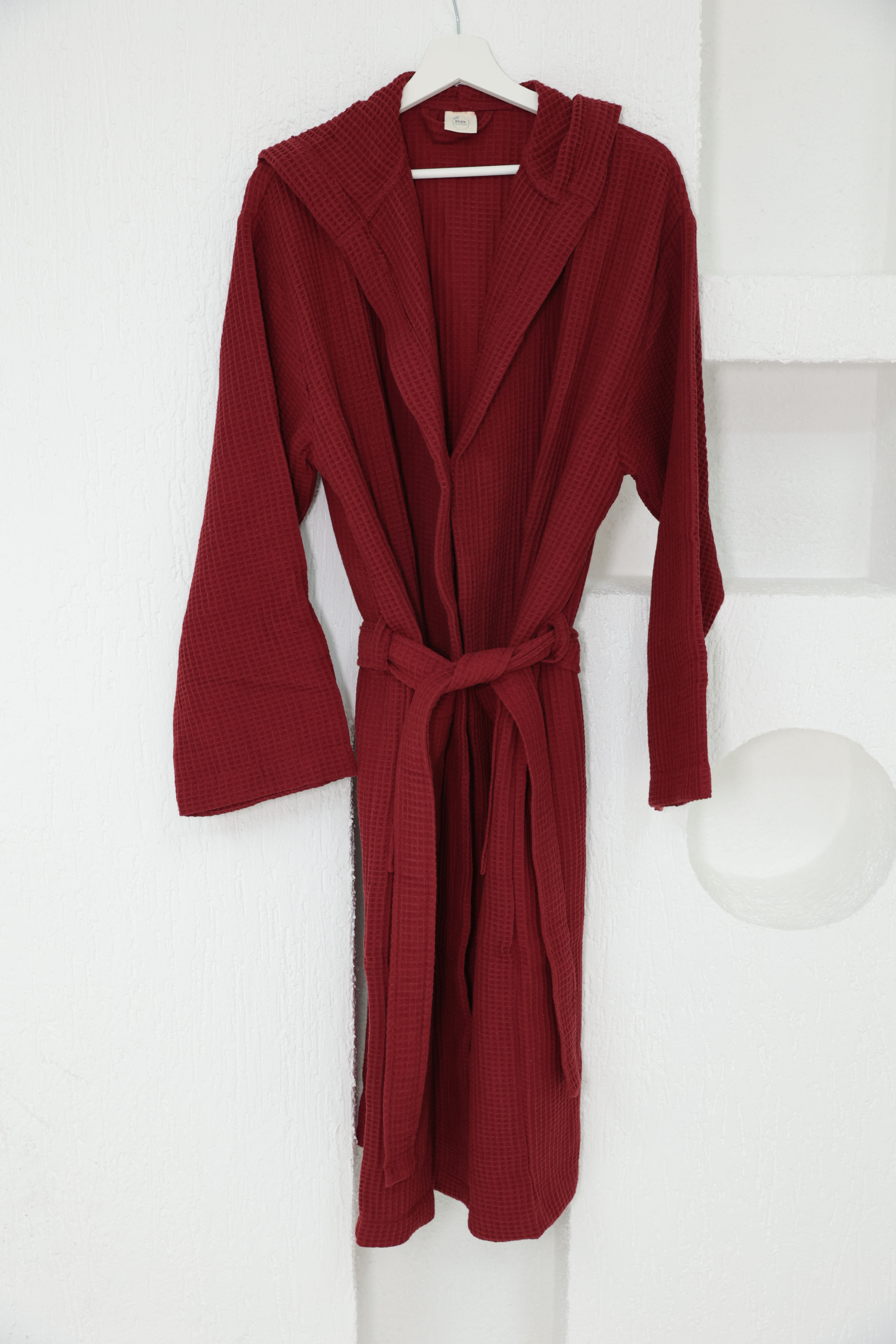 WAFFLE CLARET RED BATHROBE