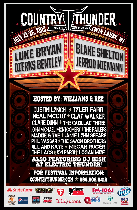 Country Thunder Wisconsin Twin Lakes, WI Past Lineups