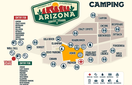Country Thunder Campsite Map Country Thunder Arizona | Florence, Az | Venue Map