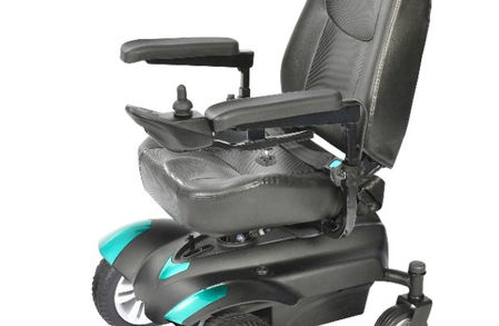 Blue electric wheelchair