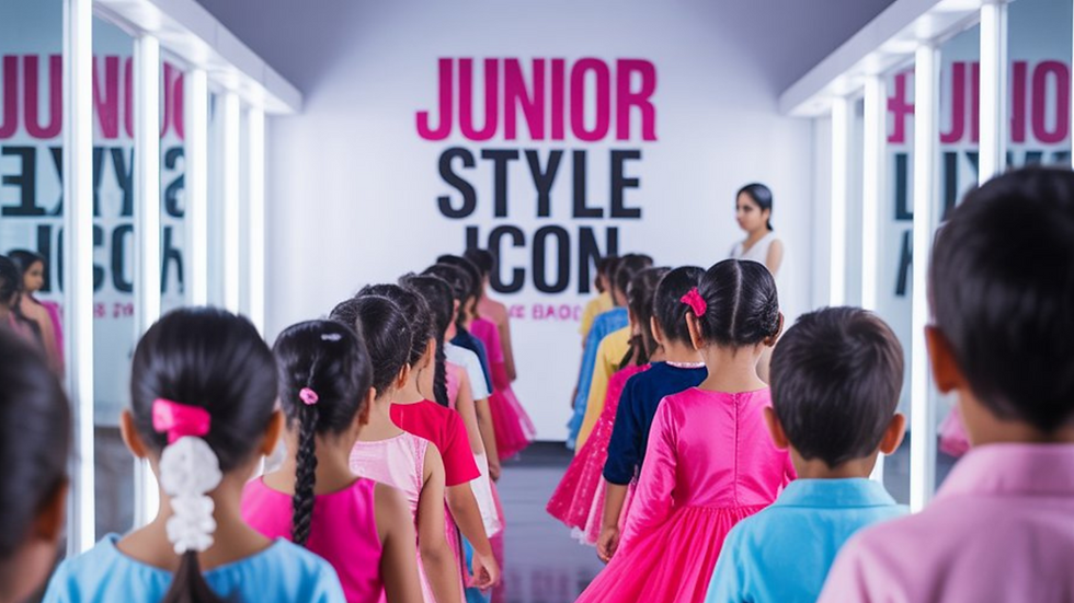 Kids in pink dresses at Junior Style Icon modeling and acting training