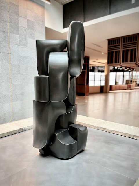 Rubric Series #8A 2024, Blackened Inflated Stainless Steel, 60 x 24 x 30 inches Location: Moxie Hotel Lobby, 1247 Pleasant St, Boulder, CO 80302, Boulder, Colorado