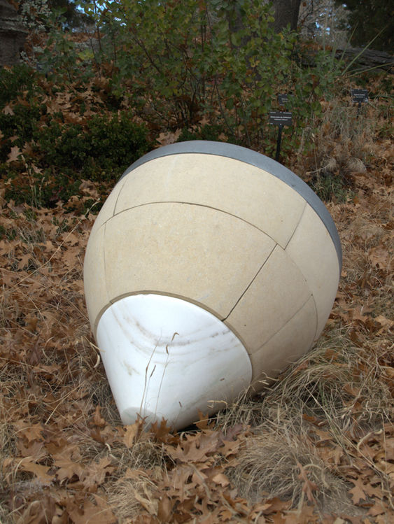 Crew #7, 2009, limestone, marble, galvanized steel, 33 x 33 x 36 inches
