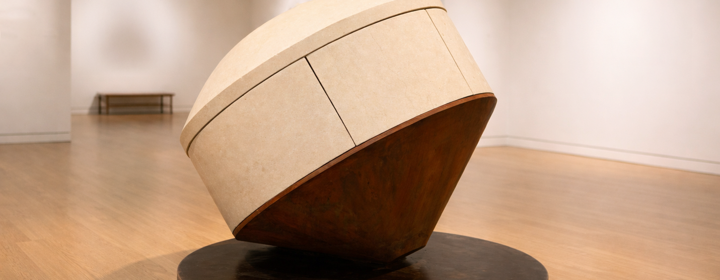 Crew #2, 2007, limestone, steel, 36 x 36 x 30 inches