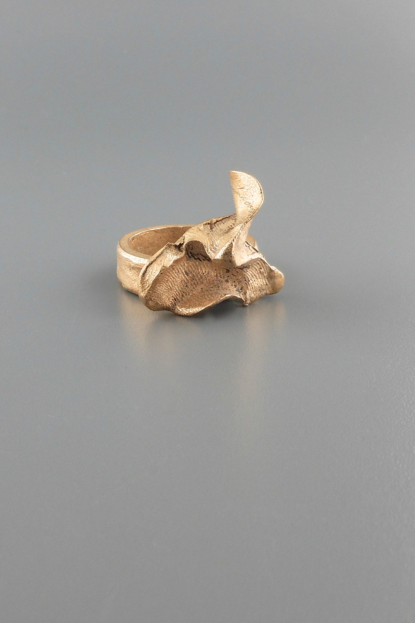 SINGLE BAND ORGANIC SHAPE BRONZE RING