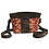 Thumbnail: Handblock Print dark brown suede leather mini crossbody bag