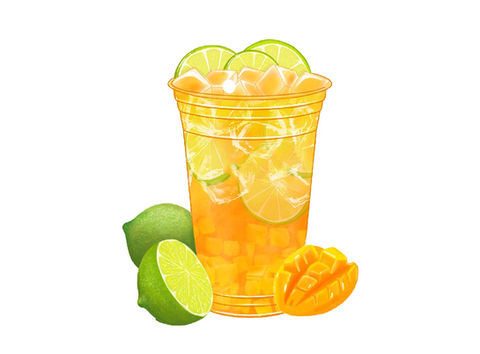 Refreshing iced mango lime drink