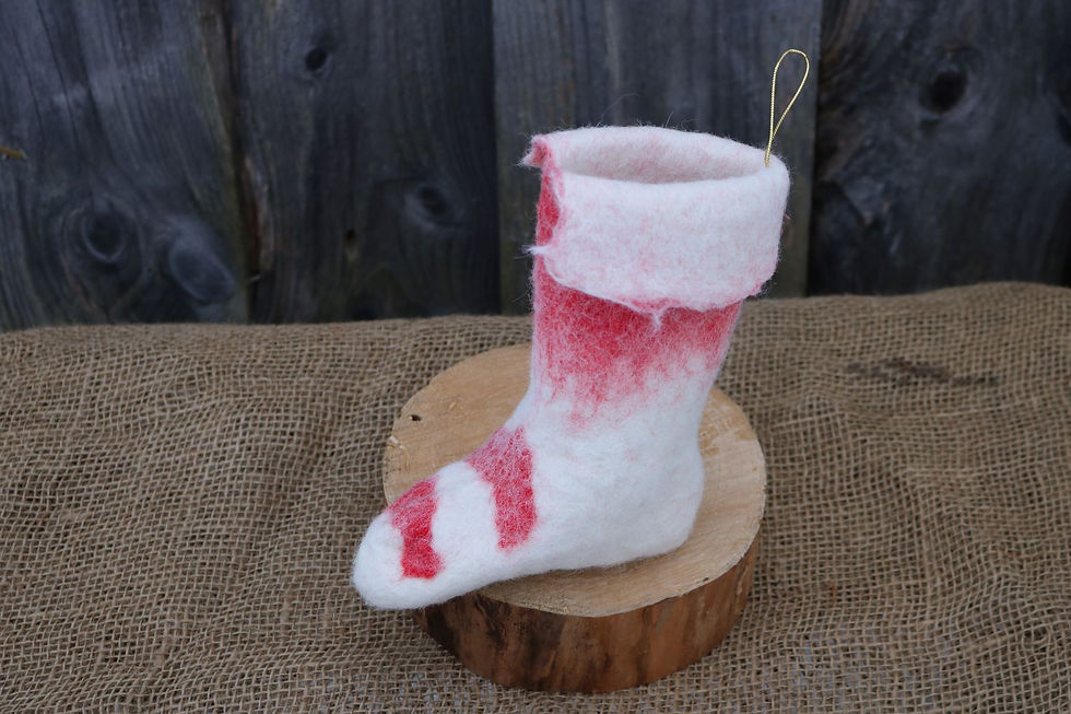 Wet Felted Christmas Stocking