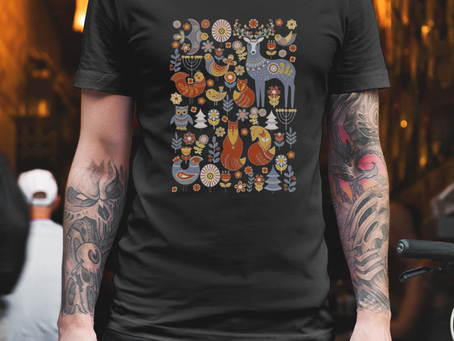 Scandinavian Folk Art Christmas Norwegian Cottage shirt