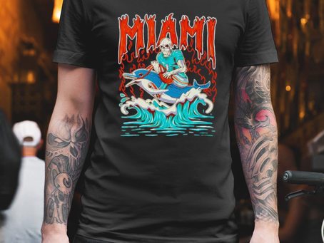 Miami Skeleton Riding Dolphin shirt