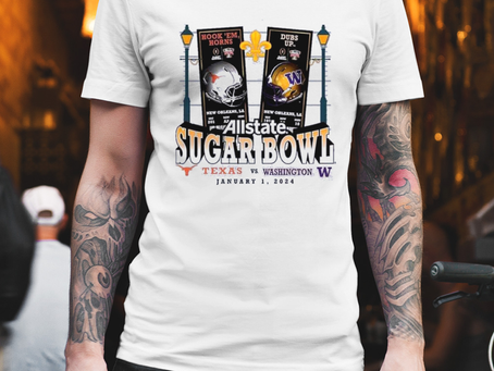 Washington Huskies vs Texas Longhorns 2024 Sugar Bowl Matchup Unmatched Excellence T-Shirt