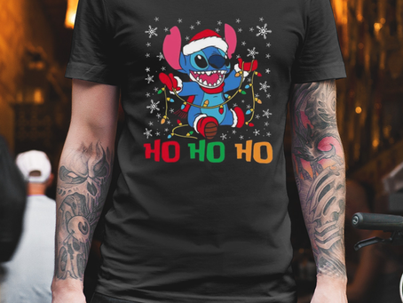 HAPPY SANTA STITCH HO HO HO CHRISTMAS T-SHIRT