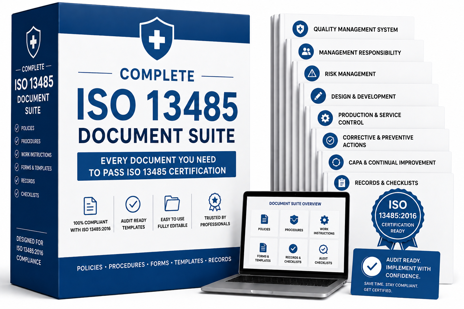 ISO 13485 Medical Devices Quality Management System Document Template Pack