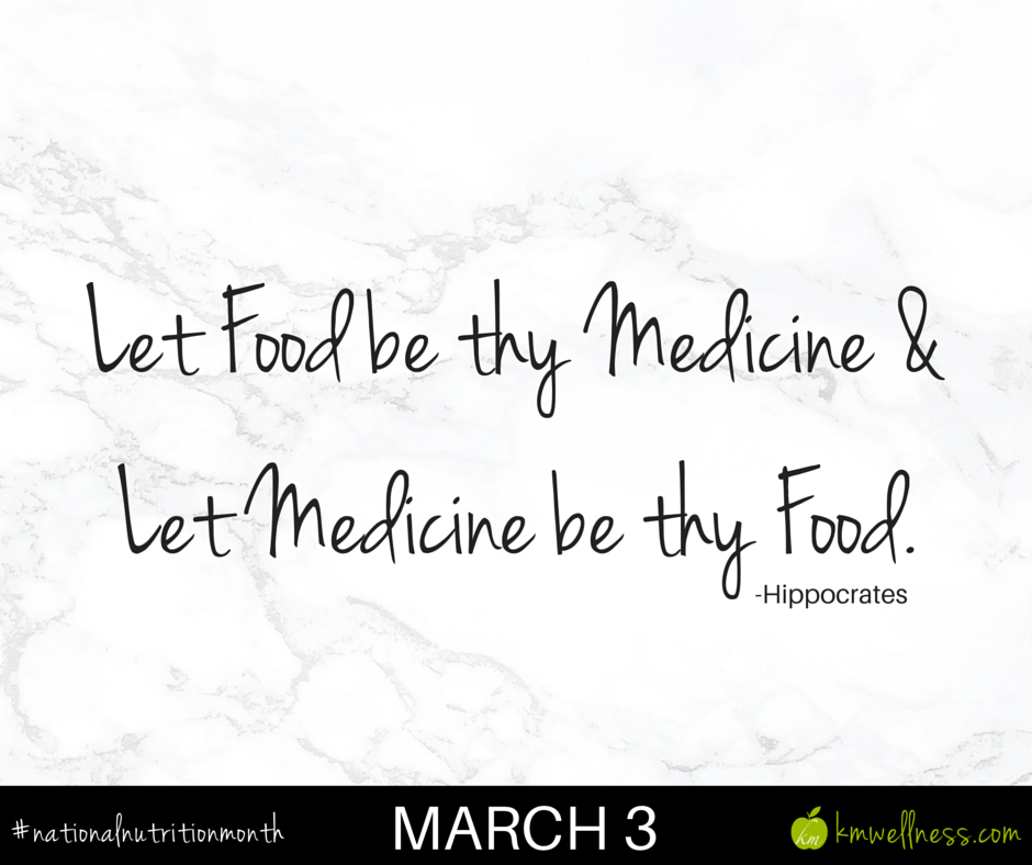Let food by thy medicine & let medicine by thy food.