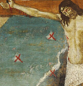 Sandro Botticelli, La Crucifixion mystique, (détail), 1497-1502, huile sur toile, 73,5 x 50,8 cm, Cambridge, Fogg Art Museum