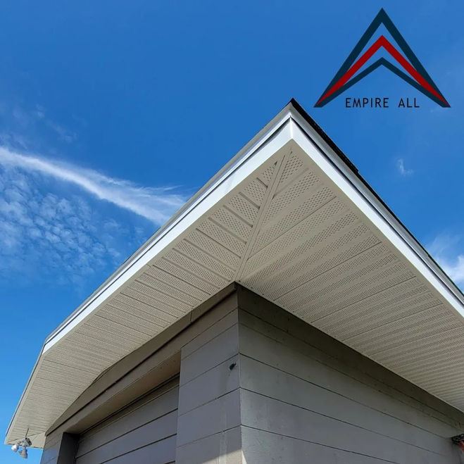 White Aluminum vented Soffit and Aluminum Fascias
