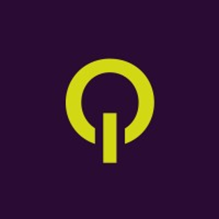 Yellow power-button style logo on a dark purple background, with a simple modern graphic look.