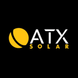 ATX Solar logo with a yellow sun icon and white-and-yellow text on a black background.