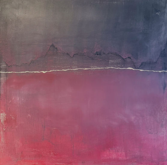 Detail of Vestige abstract geometric painting by Laszlo Kovacs
