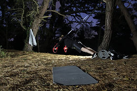Exercising in a forest at night