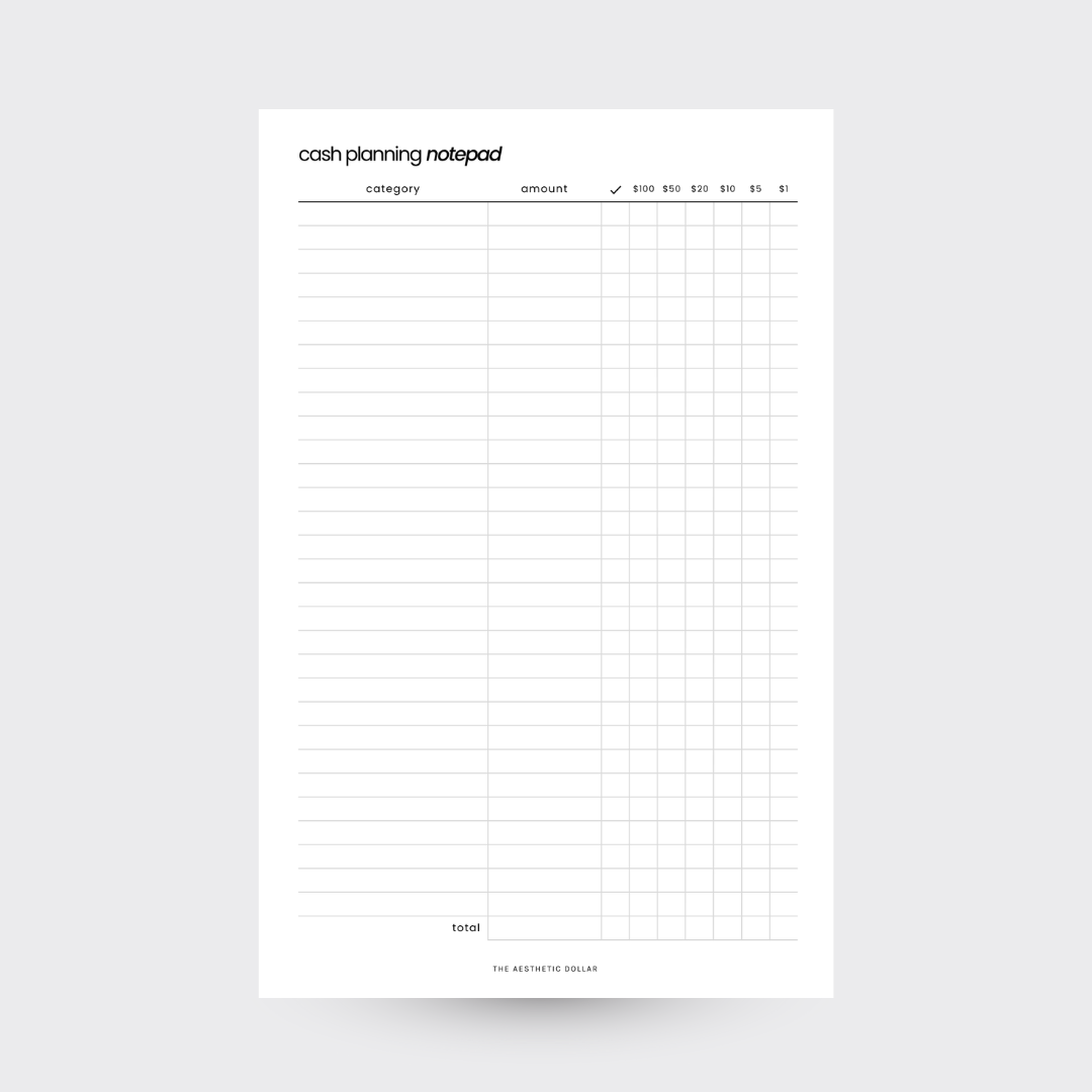 Cash Planning Notepad (Vol.2)