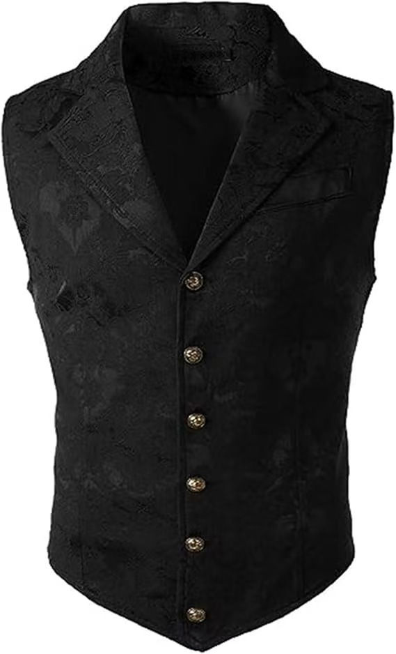 Miniatura: Men's Medieval Gothic Long Vest, Vintage Steampunk Victorian Costume Waistcoat, 