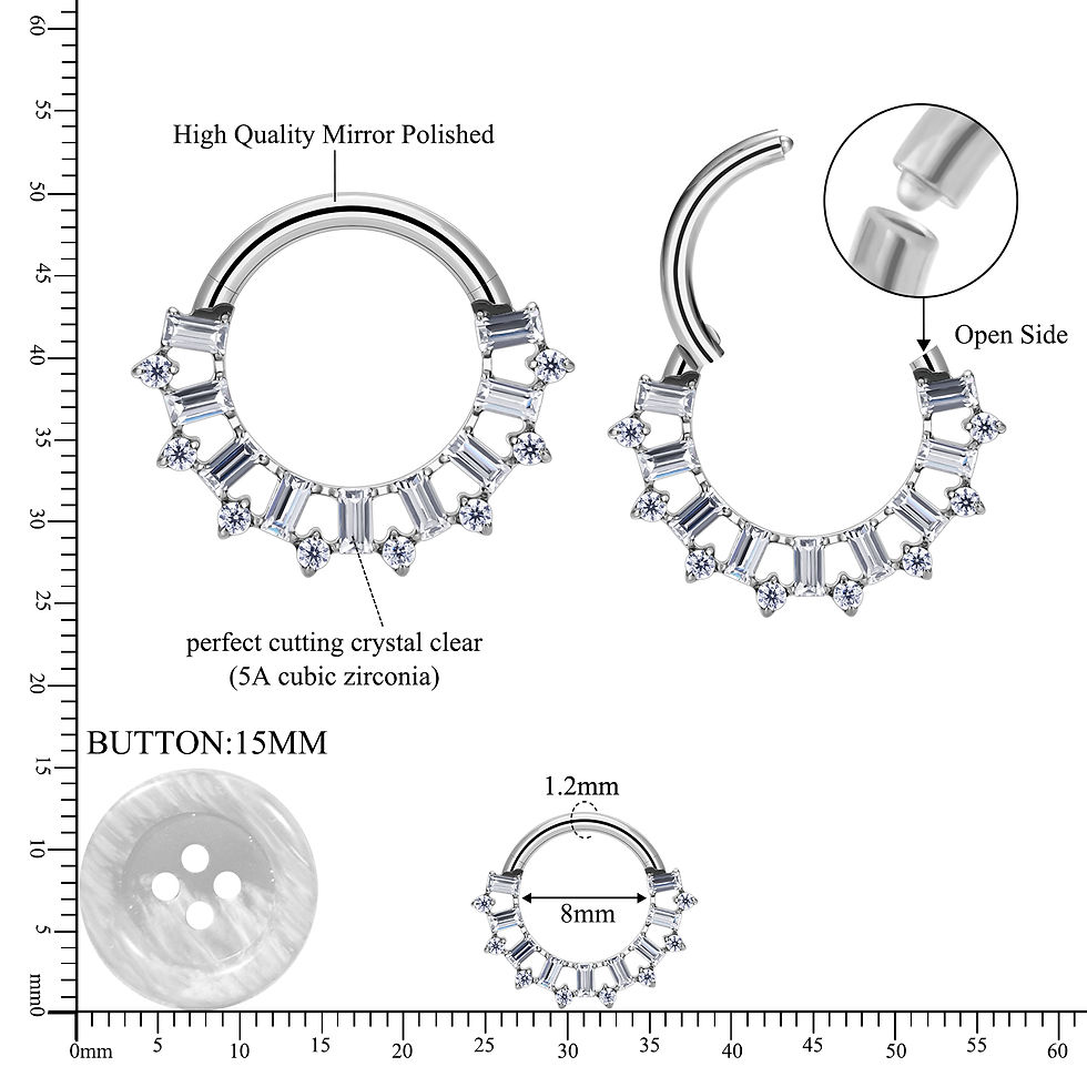 Miniatura: New G23 Titanium Ear Helix Piercing CZ Water droplets fan-haped Earring Cartilag