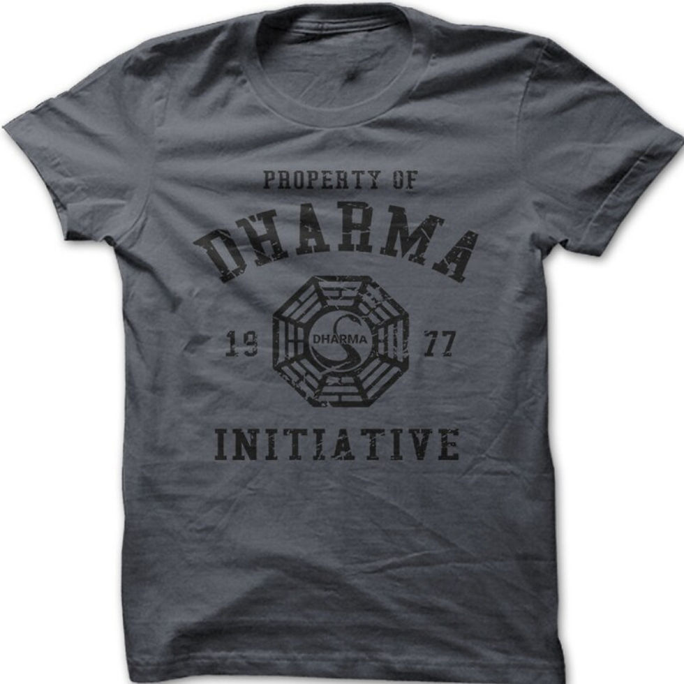 Miniatura: DHARMA Initiative 1977 TV Show LOST Printed Cotton T-shirt Short-sleeve Round Ne