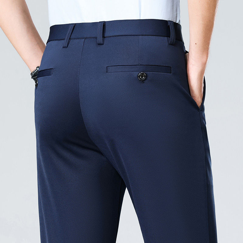 Miniatura: Brand Clothing Summer Thin Men's Stretch Suit Pants Business Slim Straight Work 