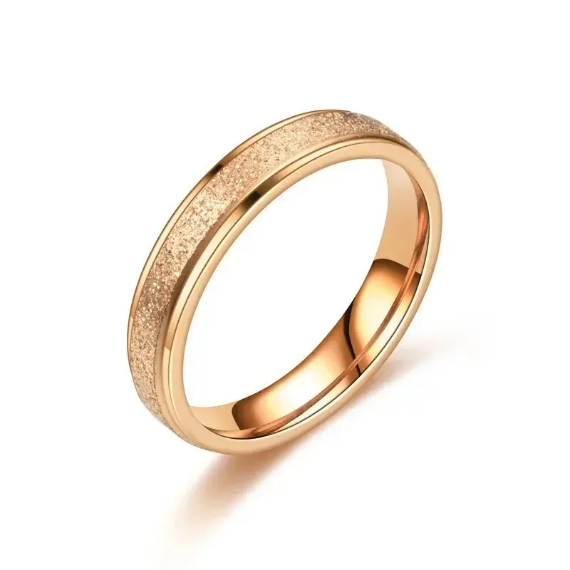 Miniatura: Gold Silver Color Wedding Bands Ring for Women Men Jewelry Stainless Steel Engag