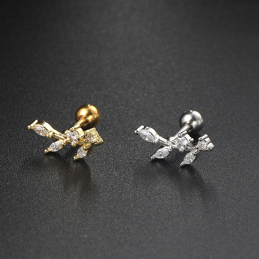 Thumbnail: 1PC Matching Dainty Piercing Ear Lobe Daith Earrings for Women Helix Rook Conch 