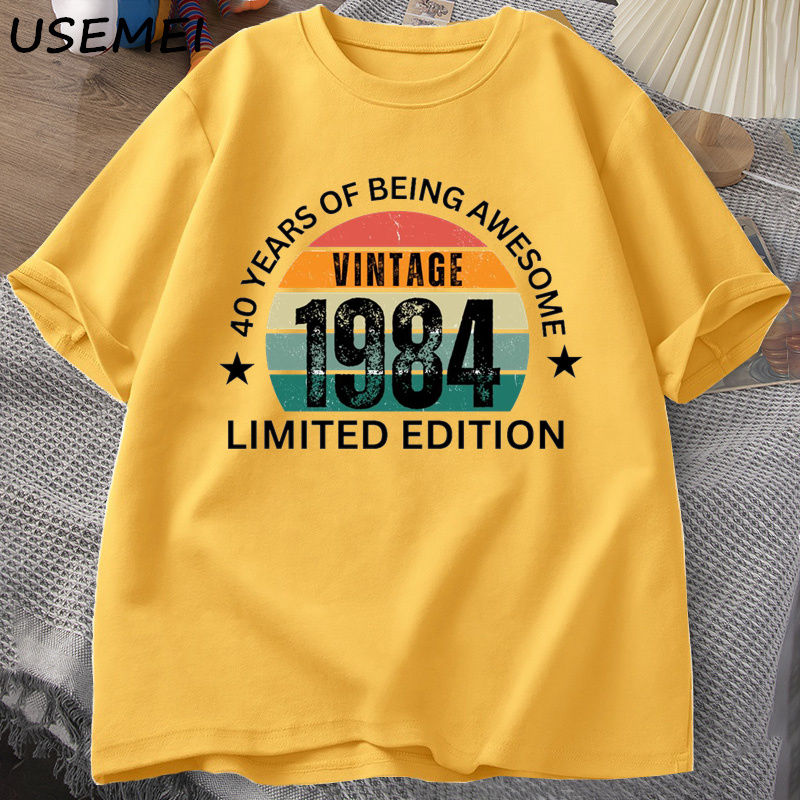 Miniatura: 40th Birthday Men's T-shirt Made in 1984 Vintage Tshirt 40 Years Old T Shirts fo