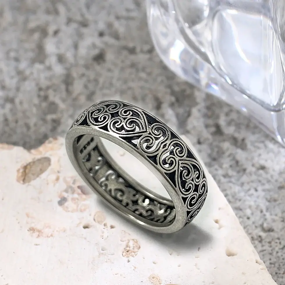 Miniatura: 925 Sterling Silver Ring Vintage Hollow Out Design and Delicate Vintage Flower H