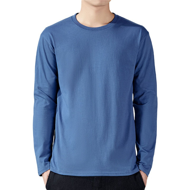 Miniatura: T Shirt For Men Cotton Long Sleeve T-shirts Solid Color Men's Clothing Full Leng
