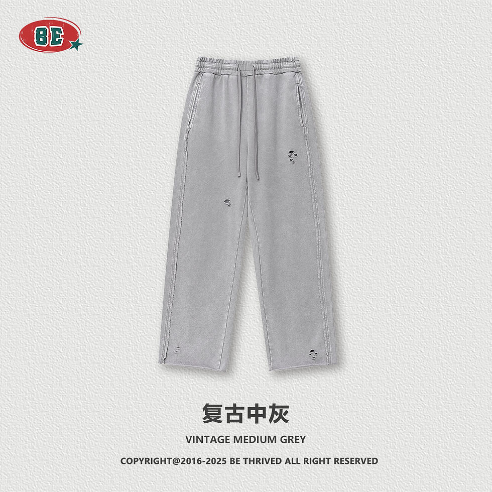 Miniatura: 2025 European and American Distressed Sweatpants Y2k Man Vintage Washed Joggers 