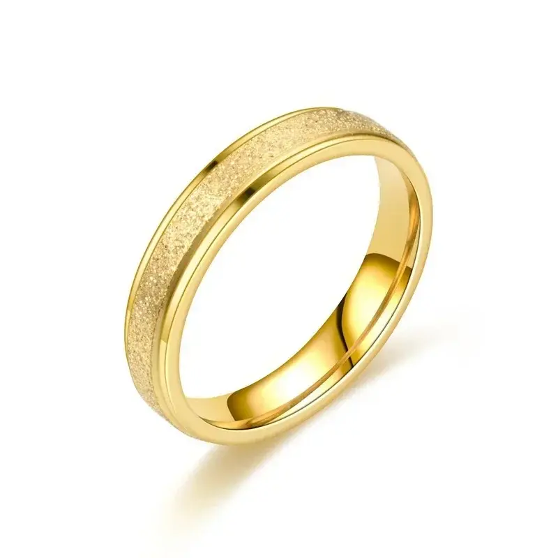 Miniatura: Gold Silver Color Wedding Bands Ring for Women Men Jewelry Stainless Steel Engag