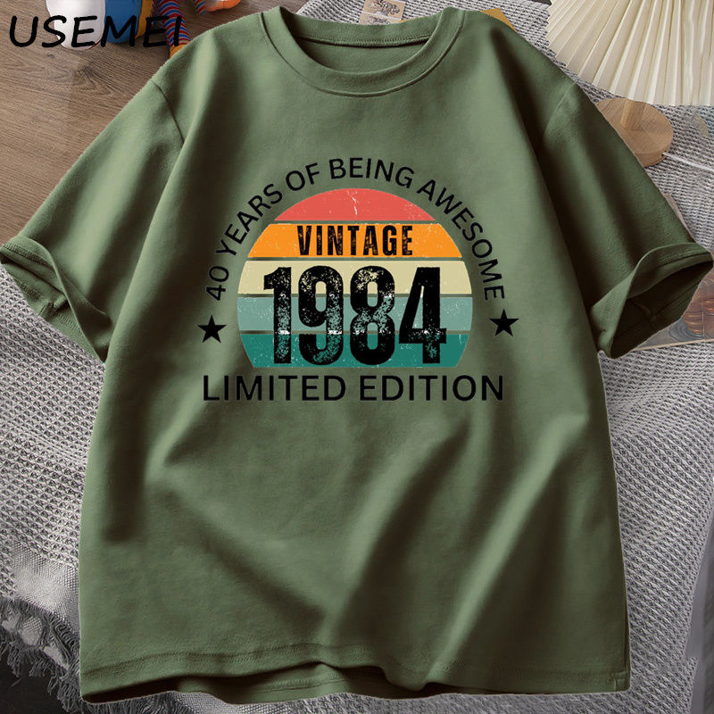 Miniatura: 40th Birthday Men's T-shirt Made in 1984 Vintage Tshirt 40 Years Old T Shirts fo