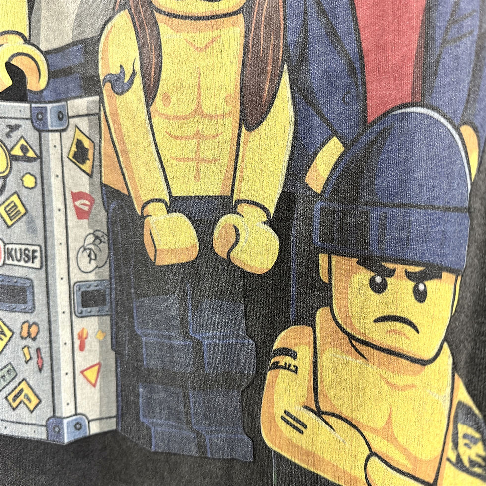 Miniatura: Washed Cartoon Printing With Building Blocks Saint RHCP Long Sleeves T-shirt Men