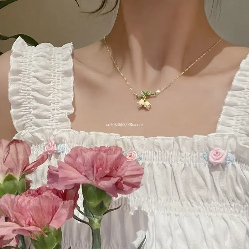 Miniatura: White Lily of The Valley Bracelet Earrings Necklace Super Fairy Stud Earrings Gi
