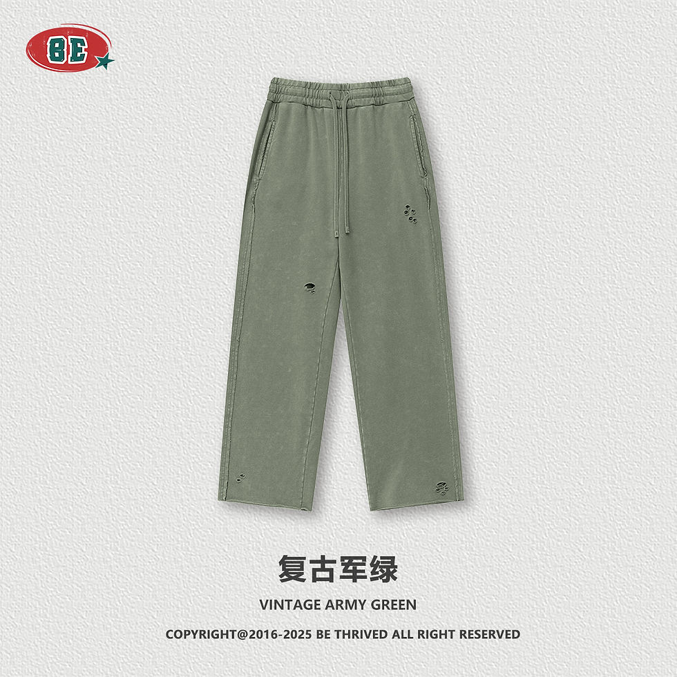 Miniatura: 2025 European and American Distressed Sweatpants Y2k Man Vintage Washed Joggers 