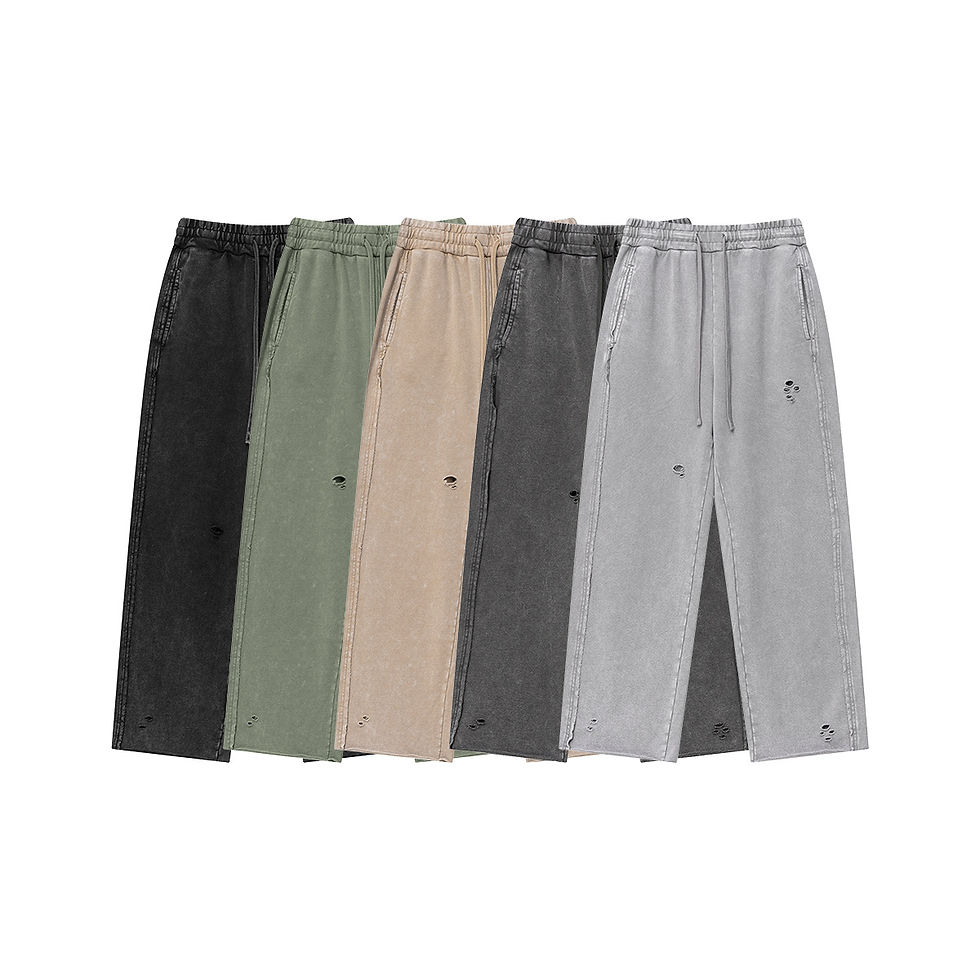 Miniatura: 2025 European and American Distressed Sweatpants Y2k Man Vintage Washed Joggers 