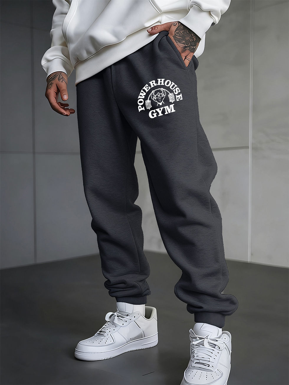 Miniatura: Powerhouse Gym Letter Printed Sweatpants Men'S Basics Trousers Elastic Waist Loo