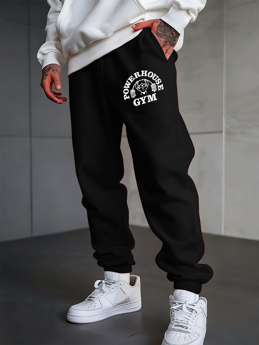 Miniatura: Powerhouse Gym Letter Printed Sweatpants Men'S Basics Trousers Elastic Waist Loo