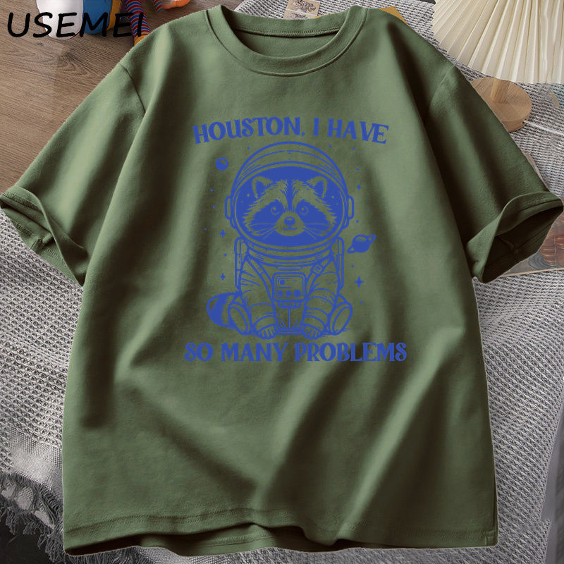 Miniatura: Houston I Have So Many Problems Tshirt Funny Raccoon Meme Graphic T Shirts Trash