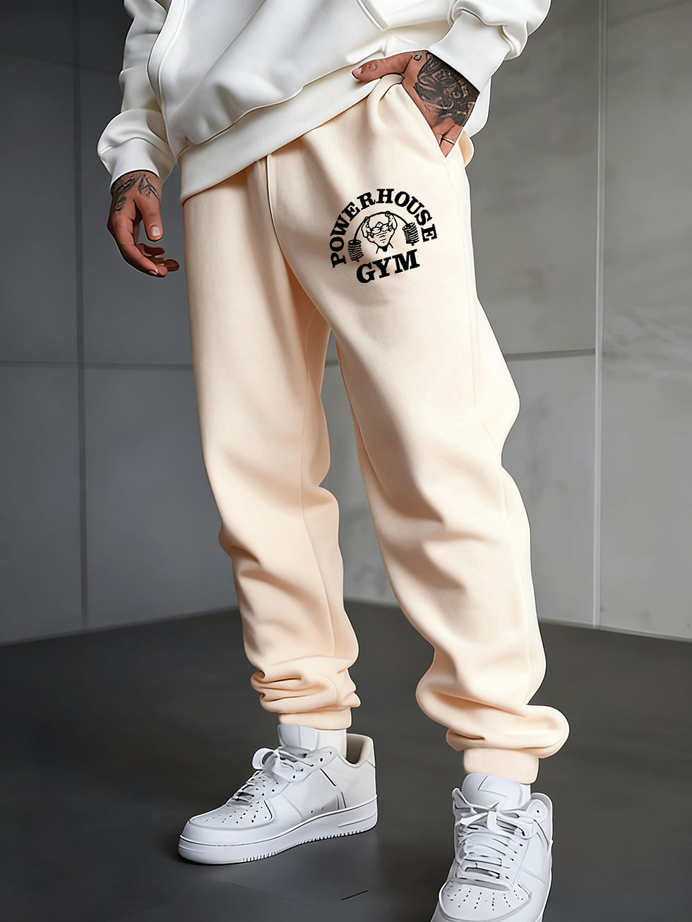 Miniatura: Powerhouse Gym Letter Printed Sweatpants Men'S Basics Trousers Elastic Waist Loo