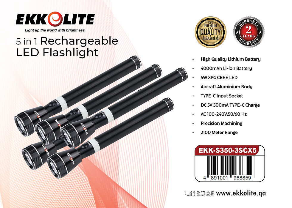 Thumbnail: Rechargeable LED Flashlight 5 in 1 - EKK-S350-3SCx5