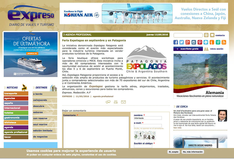 Feria Expolagos en Septiembre y en Patagonia