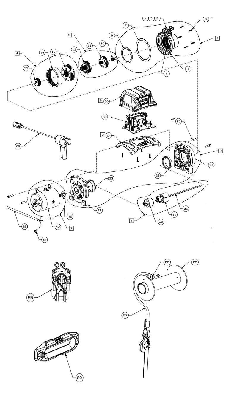 VR8 PN 96800 WINCH REPLACEMENT PART LIST