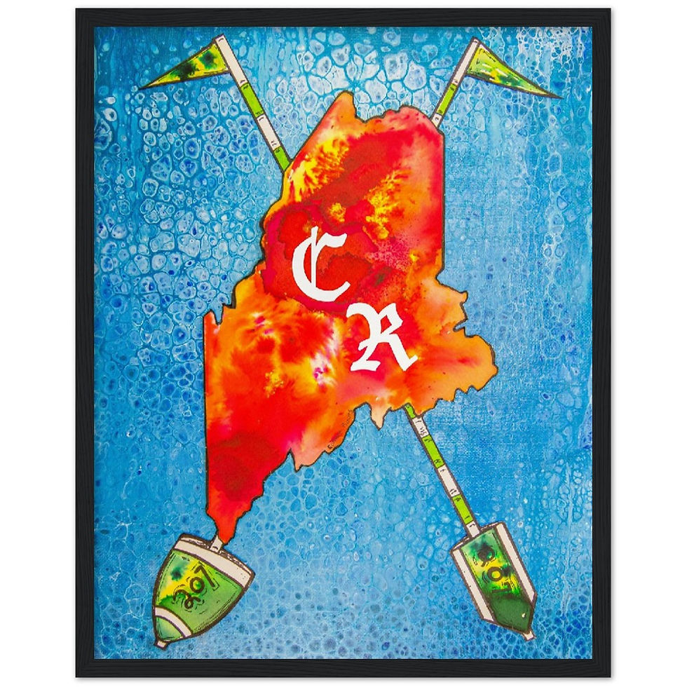 Thumbnail: Common Roots Maine Emblem 16x20" Print with Wooden Frame