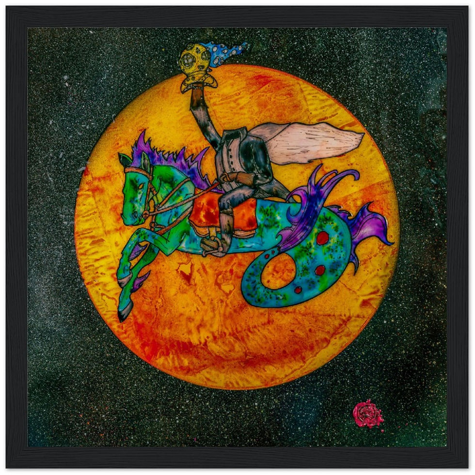Thumbnail: Headless Horseman Print with Wood Frame